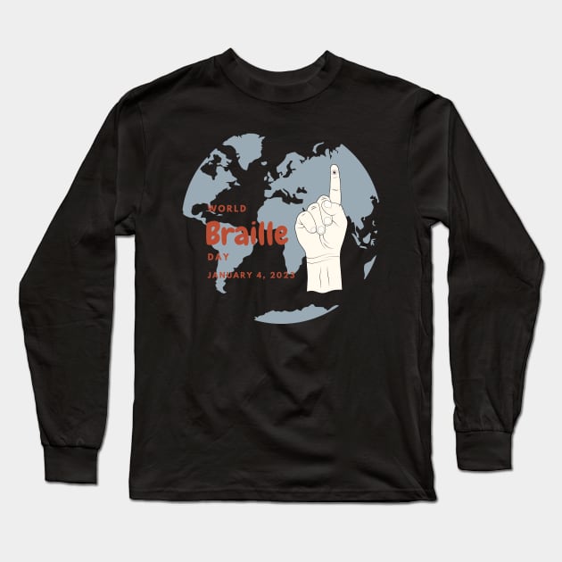 World Braille Day 2023 Long Sleeve T-Shirt by PraiseArts 